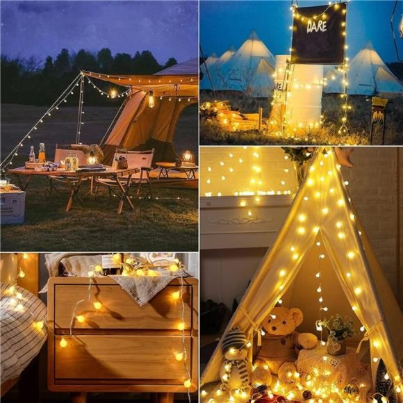 Globe String Lights, 33 Feet 100 Led Fairy Lights Plug in, 8 Modes with Remote - Picture 6 of 6